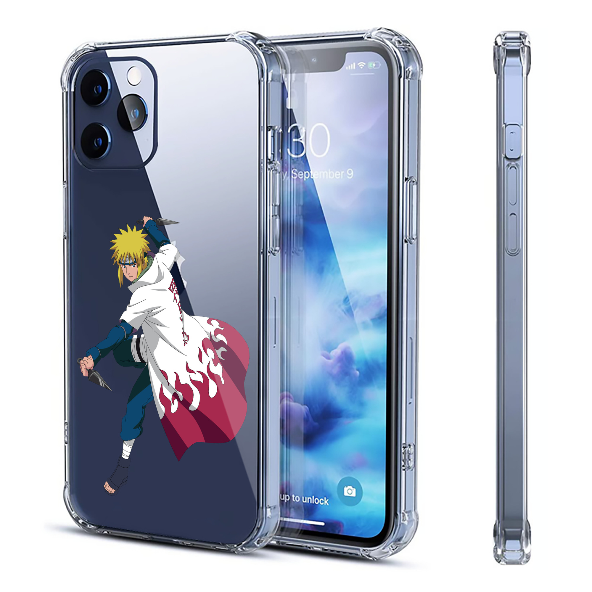 （画像用） NARUTO -ナルト- 波風 ミナト Namikaze Minato 【iPhone 12シリーズ対応】透明スマホケース（クリアソフトケース）
